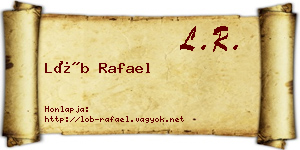 Löb Rafael névjegykártya